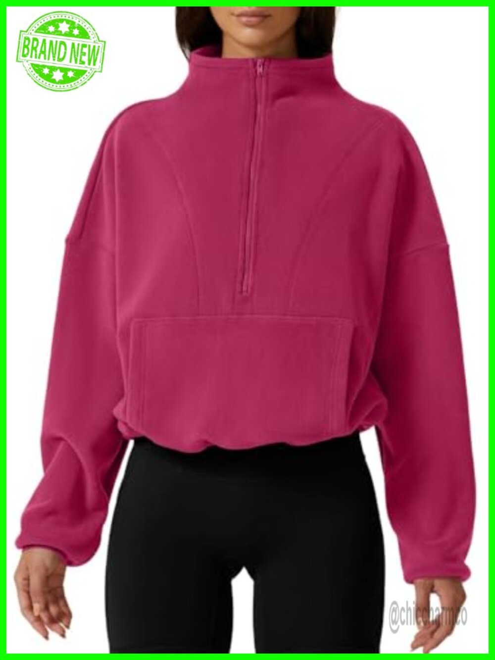 Fleece Half Zip Mock Neck Sweatshirt Sherpa Pullover Winter Cozy